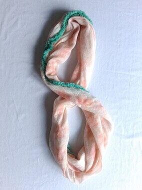 American Eagle Infinity Scarf Tie Tye With Fringe Border 100% Cotton